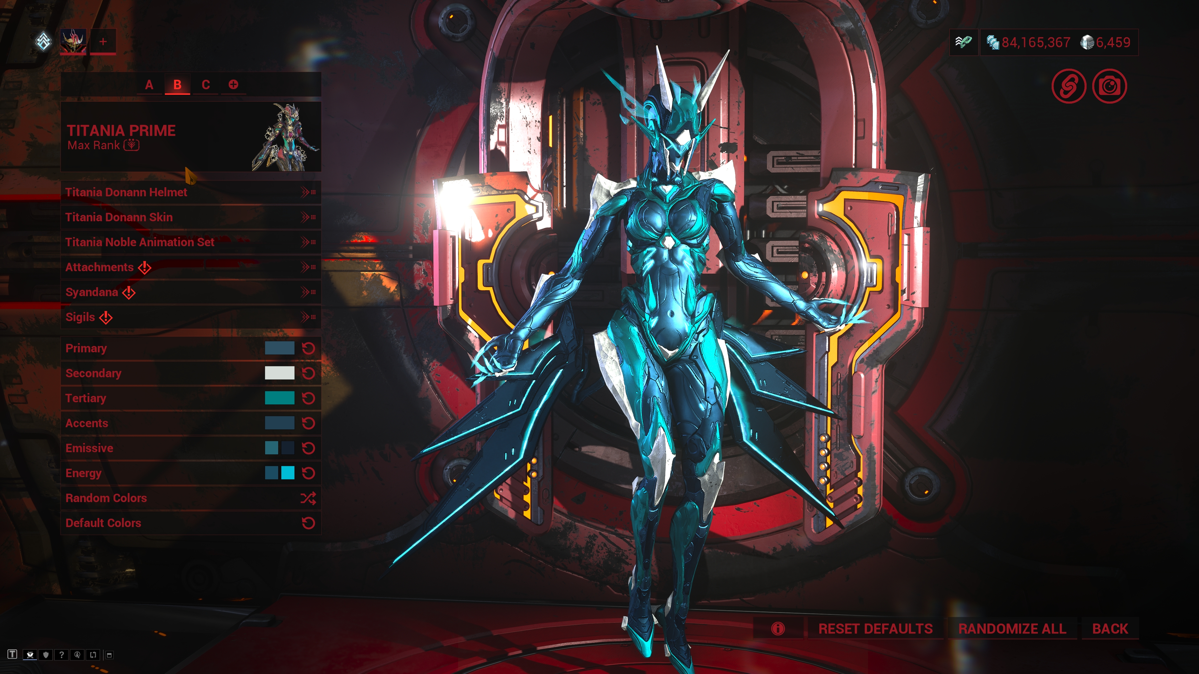 Titania Prime: Donann Skin; Ice Color Palette